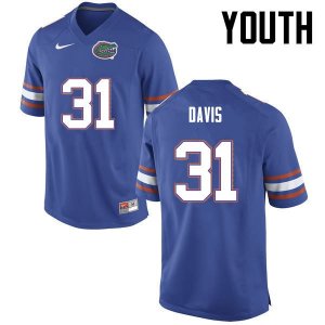 Youth Florida Gators #31 Shawn Davis NCAA Nike Blue Authentic Stitched College Football Jersey BTX2362TD